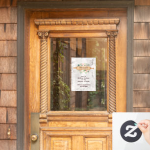 Autocollant Pour Fenêtre Boulangerie Florale Rolling Pâtisserie Marbre blan