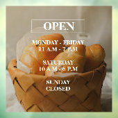 Autocollant Pour Fenêtre Boulangerie Heures d'ouverture Fenêtre Clôture (Feuille 3)