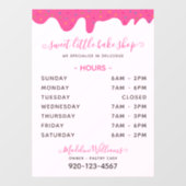 Autocollant Pour Fenêtre Boulangerie rose Frosting Dristing Heures Clouage  (Feuille)