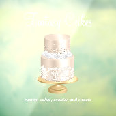 Autocollant Pour Fenêtre Boulangerie Rose or blanc Script (Feuille 3)