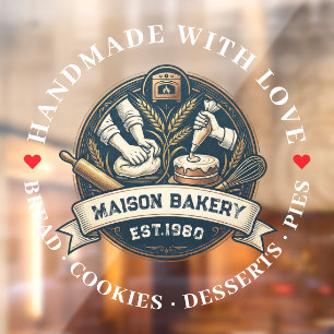 Autocollant Pour Fenêtre Boulangerie Rurale Boutique Pâtisserie Dessert Gât