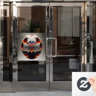 Autocollant Pour Fenêtre Boule de football croate fière
