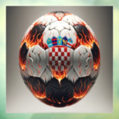 Autocollant Pour Fenêtre Boule de football croate fière (Feuille 3)