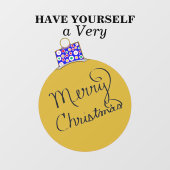 Autocollant Pour Fenêtre Boule d'or Joyeux Noël (Feuille)