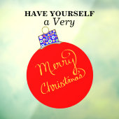 Autocollant Pour Fenêtre Boule rouge or joyeux Noël (Feuille 3)