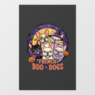Autocollant Pour Fenêtre Bouledogue français Halloween Boo Dogs Vector