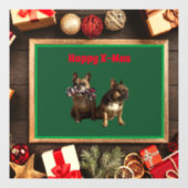 Autocollant Pour Fenêtre Bouledogue français Joyeux Noël Bouledogue (Feuille)
