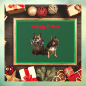 Autocollant Pour Fenêtre Bouledogue français Joyeux Noël Bouledogue (Feuille 3)