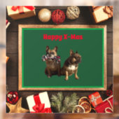 Autocollant Pour Fenêtre Bouledogue français Joyeux Noël Bouledogue (Feuille 2)
