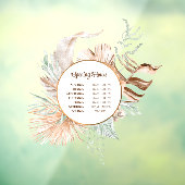 Autocollant Pour Fenêtre Bouquet beige et menthe Heures d'ouverture Clôture (Feuille 3)