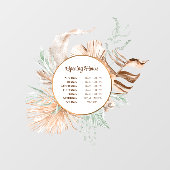 Autocollant Pour Fenêtre Bouquet beige et menthe Heures d'ouverture Clôture (Feuille)