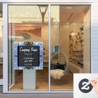 Autocollant Pour Fenêtre Bouquets d'hydrangées bleu violet