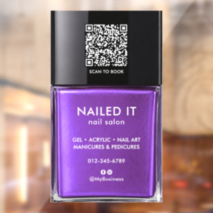 Autocollant Pour Fenêtre Bouteille de vernis à ongles violet chic moderne S