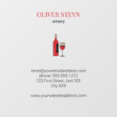 Autocollant Pour Fenêtre Bouteille de vin et verre blanc (Feuille)