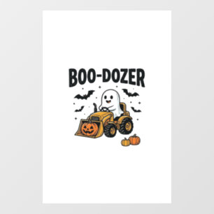 Autocollant Pour Fenêtre Bouteur fantôme Halloween Boo-Dozer Design_1