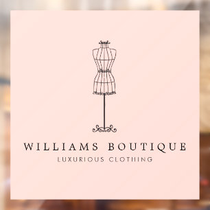 Autocollant Pour Fenêtre Boutique de mannequin de couture vintage Blush