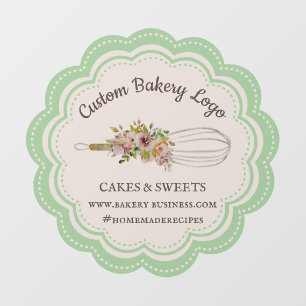 Autocollant Pour Fenêtre Boutique de pâtisserie Green Whisk