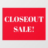 Autocollant Pour Fenêtre Boutique Fermer Vente Rouge (Feuille)