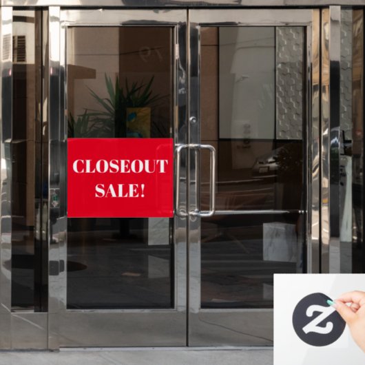 Autocollant Pour Fenêtre Boutique Fermer Vente Rouge (Porte de bureau)