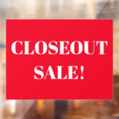 Autocollant Pour Fenêtre Boutique Fermer Vente Rouge (Feuille 2)