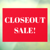 Autocollant Pour Fenêtre Boutique Fermer Vente Rouge (Feuille 3)