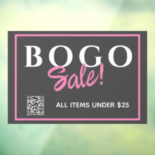 Autocollant Pour Fenêtre Boutique personnalisée Vente au détail Code QR Clô