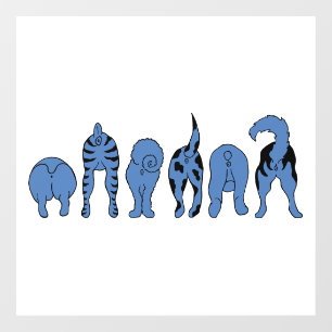 Autocollant Pour Fenêtre Boutons de chien bleu
