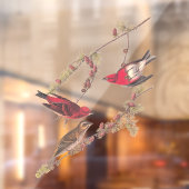Autocollant Pour Fenêtre Bouvreuil Pourpré d'Audubon Trois Oiseaux Rouges e (Feuille 2)
