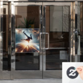 Autocollant Pour Fenêtre Breakdancer en action, Ai, Action dans la Galaxie (Porte de bureau)