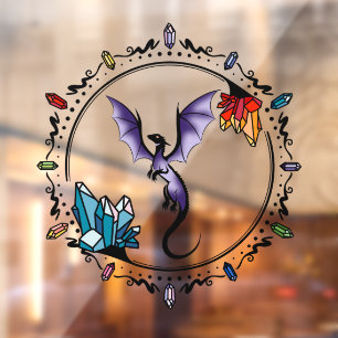 Autocollant Pour Fenêtre Bright Imaginaire Gemstone Elegant Amethyst Dragon