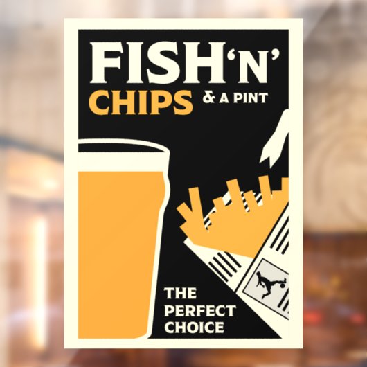 Autocollant Pour Fenêtre British Classic Fish and Chips (Feuille 2)