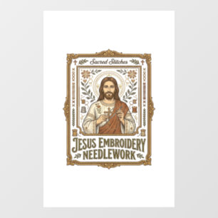 Autocollant Pour Fenêtre Broderie Jésus Travail à l'aiguille Jésus Broderie