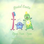 Autocollant Pour Fenêtre Brosse à dents mignonne dentifrice dentaire soie d (Feuille 3)