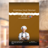 Autocollant Pour Fenêtre Brown Black Chef Restaurants and Food Lovers (Feuille 2)