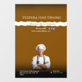 Autocollant Pour Fenêtre Brown Black Chef Restaurants and Food Lovers (Feuille)