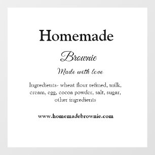 Autocollant Pour Fenêtre Brownie maison fait avec amour ajouter texte site