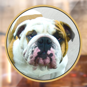 Autocollant Pour Fenêtre Bulldog Painting - Joli art original chien