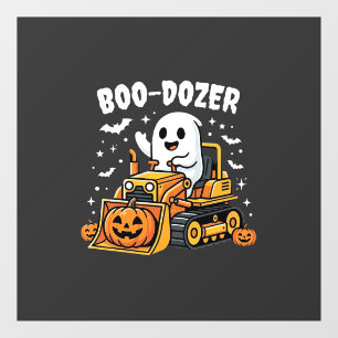 Autocollant Pour Fenêtre Bulldozer fantôme Halloween Boo Dozer_1