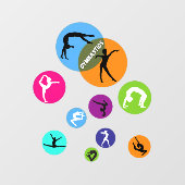 Autocollant Pour Fenêtre Bulle de gymnastique (Feuille)