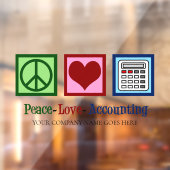 Autocollant Pour Fenêtre Bureau Comptabilité Paix Amour (Feuille 2)