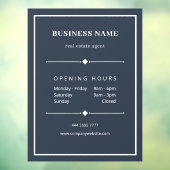 Autocollant Pour Fenêtre Bureau d'affaires blanc simple en bleu gris (Feuille 3)