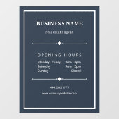 Autocollant Pour Fenêtre Bureau d'affaires blanc simple en bleu gris (Feuille)