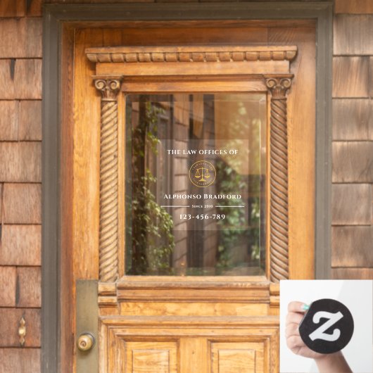 Autocollant Pour Fenêtre Bureau du procureur | Bureau juridique blanc (Porte d'accueil)