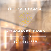 Autocollant Pour Fenêtre Bureau du procureur | Bureau juridique blanc (Feuille 2)