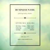 Autocollant Pour Fenêtre Bureau professionnel noir heures d'ouverture (Feuille 3)