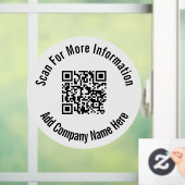 Autocollant Pour Fenêtre Business Black White Scan QR Code Nom de l'entrepr (Maison)