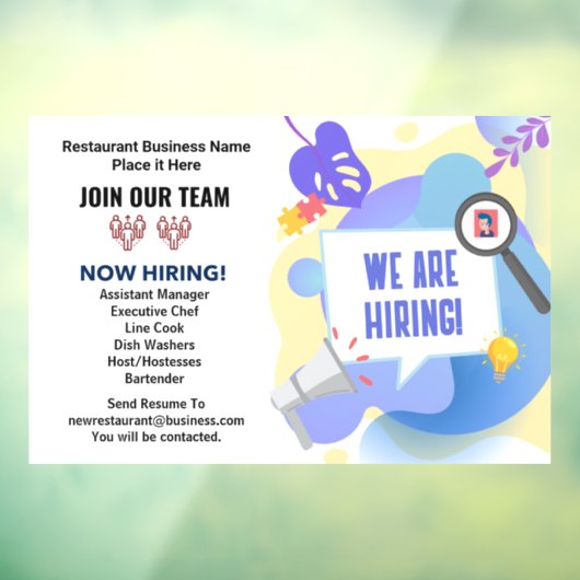 Autocollant Pour Fenêtre Business Company Jobs Now Hiring Rejoignez notre é (Feuille 3)