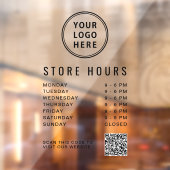 Autocollant Pour Fenêtre Business Hours Logo Create Your QR Code (Feuille 2)