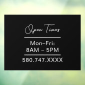 Autocollant Pour Fenêtre Business Hours & Phone Window Cling (Feuille 3)