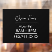 Autocollant Pour Fenêtre Business Hours & Phone Window Cling (Feuille 2)